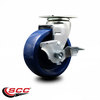 Service Caster 5 Inch Solid Polyurethane Swivel Caster with Ball Bearing and Brake SCC SCC-20S520-SPUB-TLB